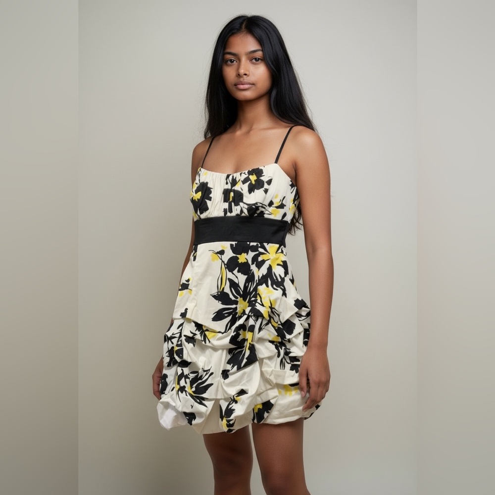 Floral Print ruched skirt Ruby Rox Size 9 Juniors New
